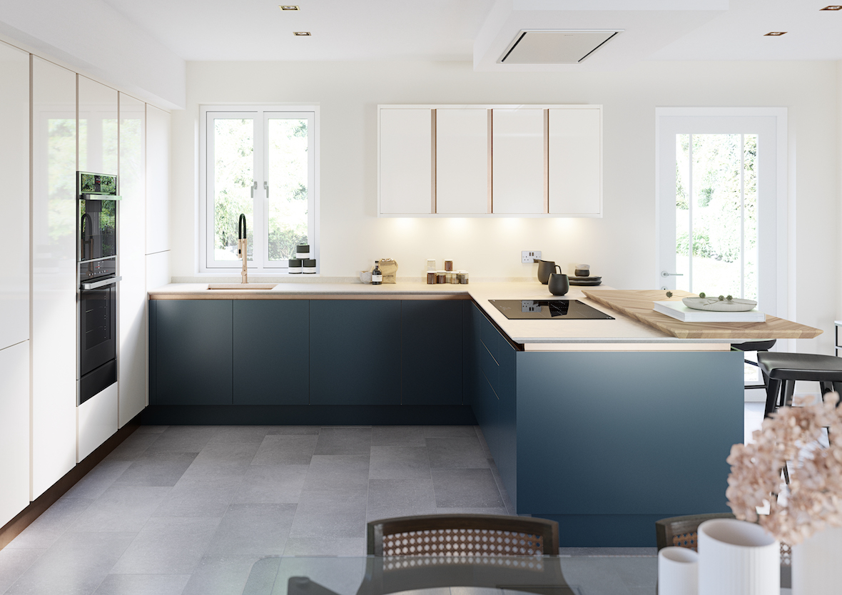 Porter Handleless Hartforth Blue & Gloss Porcelain